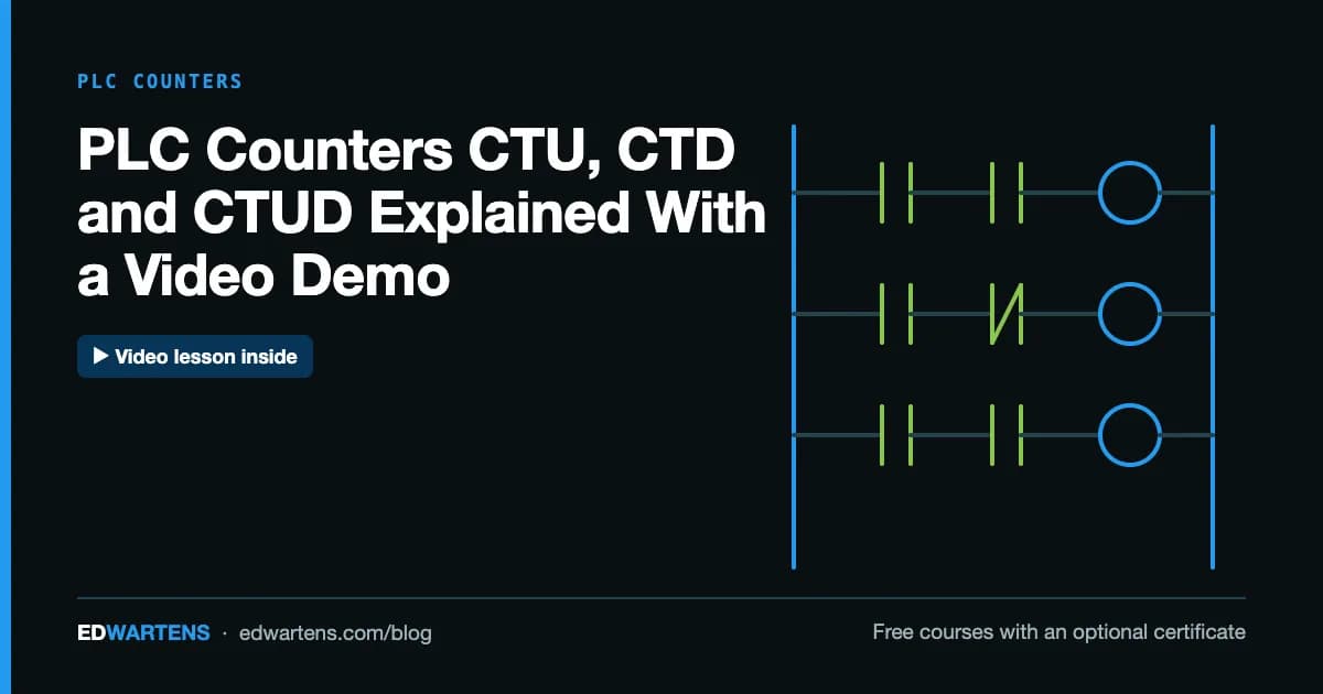 PLC Counters CTU, CTD and CTUD Explained With a Video Demo