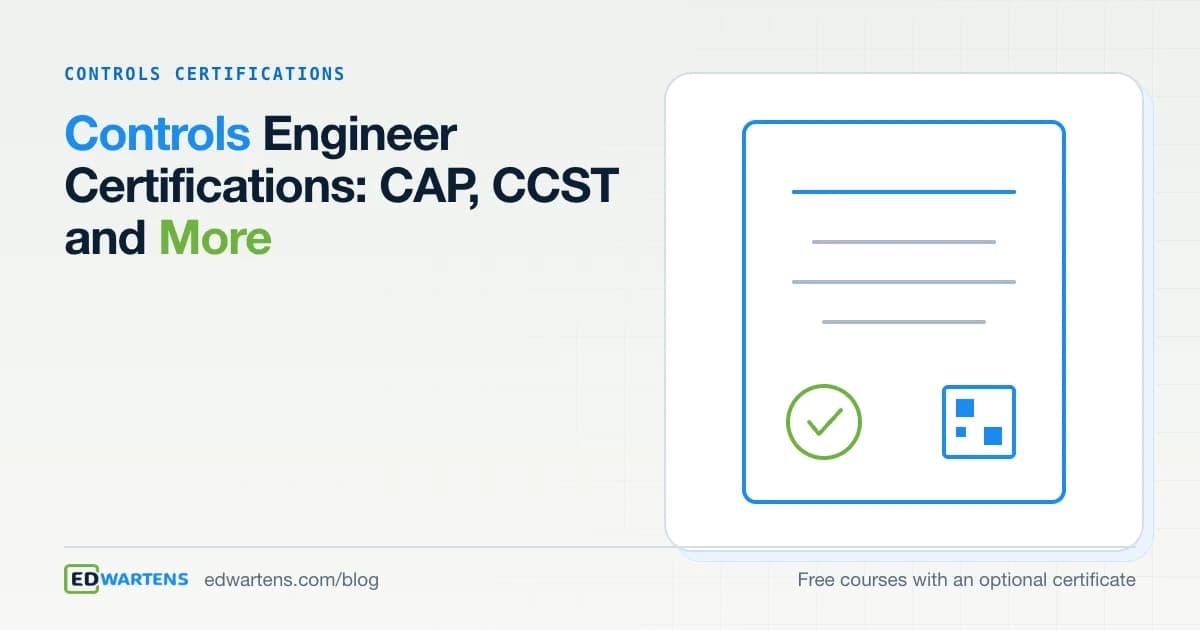 Controls Engineer Certifications: CAP, CCST and More