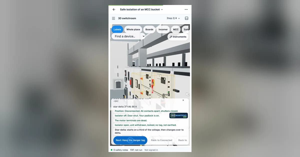 MCC Safe Isolation Simulator: Practise in a Free 3D Switchroom