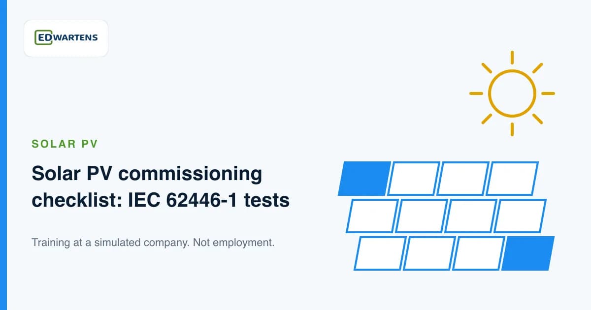 Solar PV Commissioning Checklist: IEC 62446-1 Tests