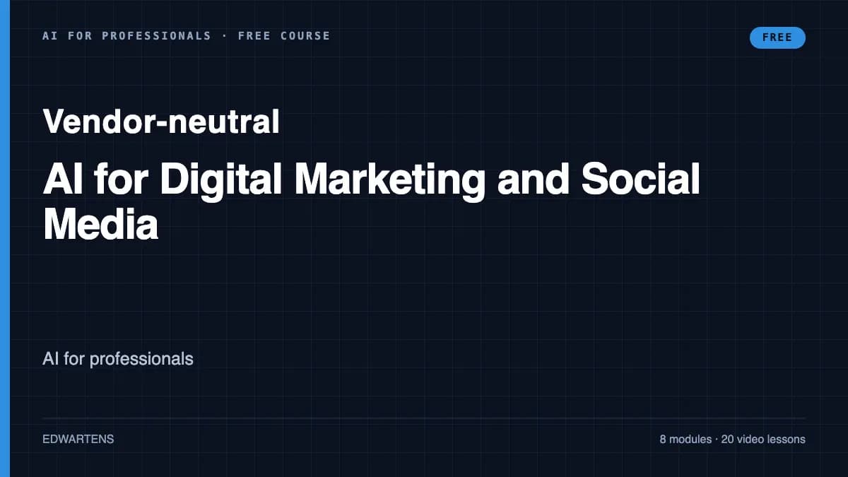 AI for Digital Marketing and Social Media course cover