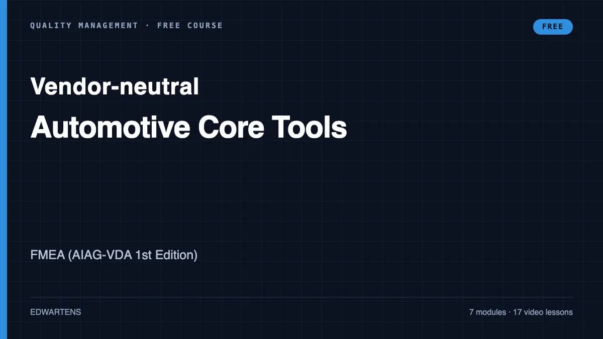Automotive Core Tools: FMEA (AIAG-VDA 1st Edition) course cover