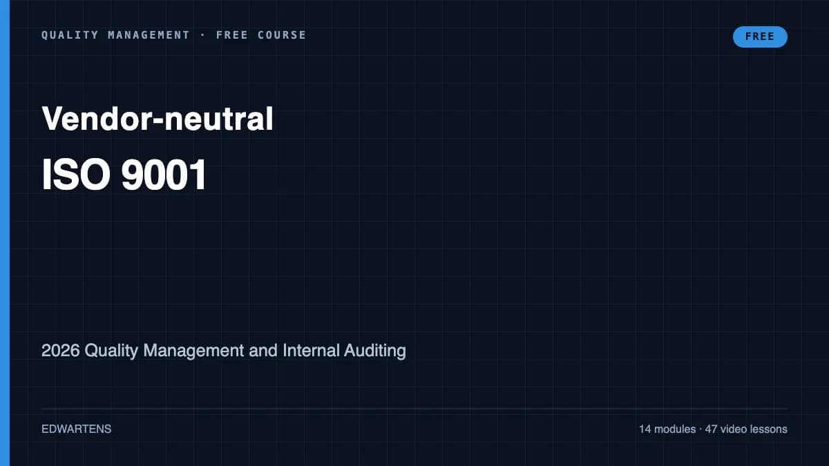 ISO 9001:2026 Quality Management and Internal Auditing course cover