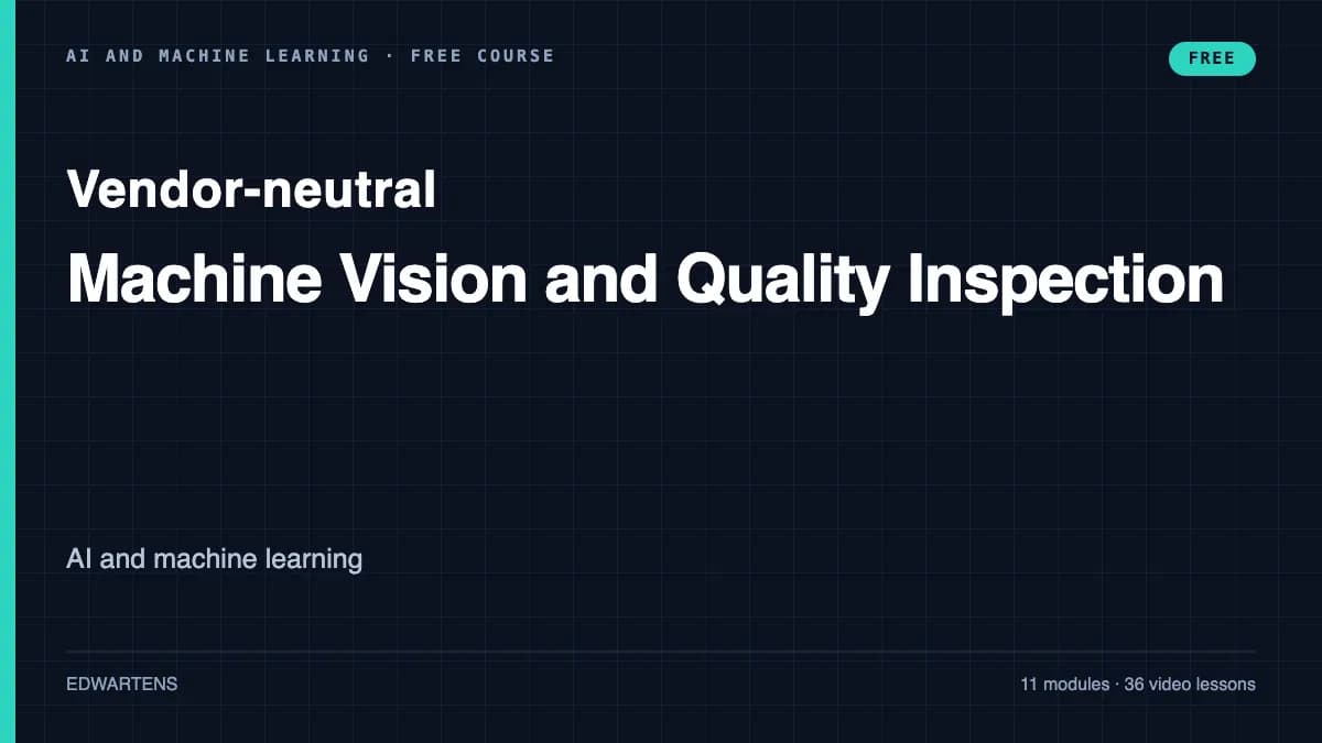 Machine Vision and Quality Inspection course cover