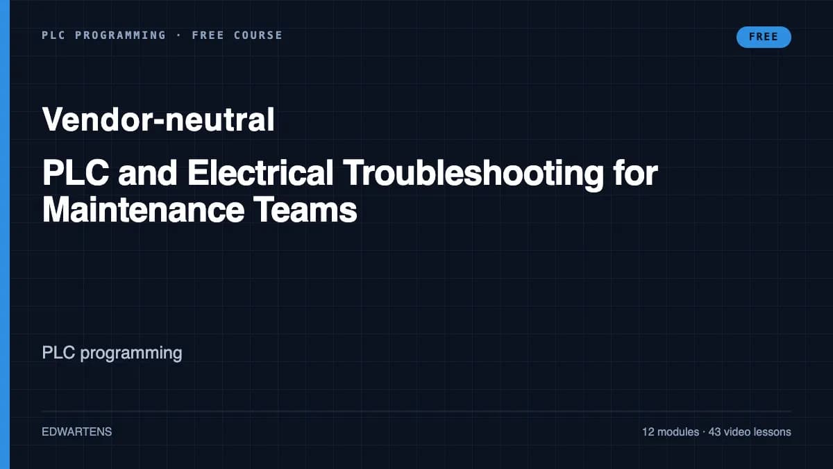 PLC and Electrical Troubleshooting for Maintenance Teams course cover