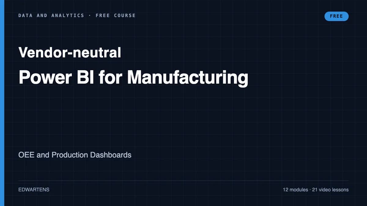 Power BI for Manufacturing: OEE and Production Dashboards course cover