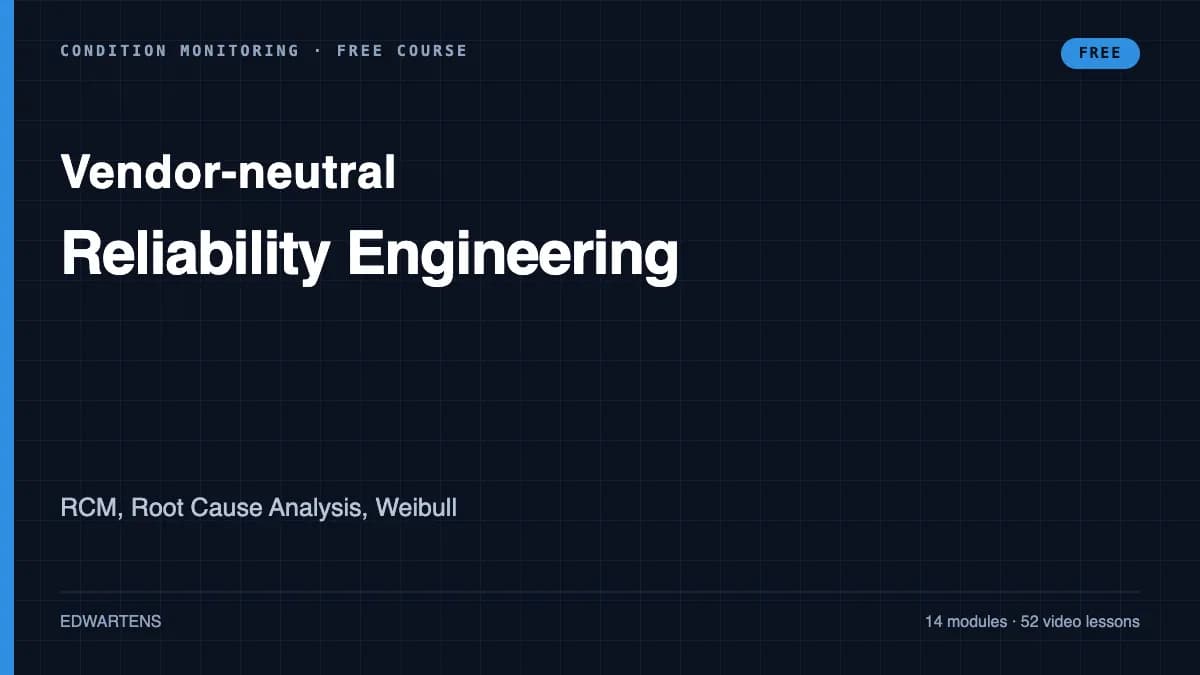 Reliability Engineering: RCM, Root Cause Analysis, Weibull course cover