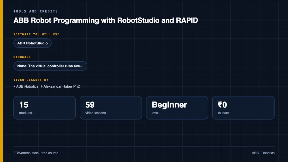 ABB Robot Programming with RobotStudio and RAPID: Tools and credits