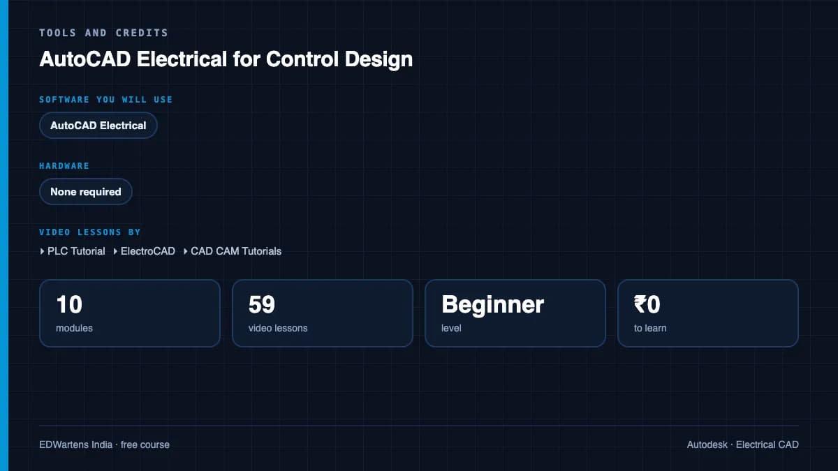 AutoCAD Electrical for Control Design: Tools and credits