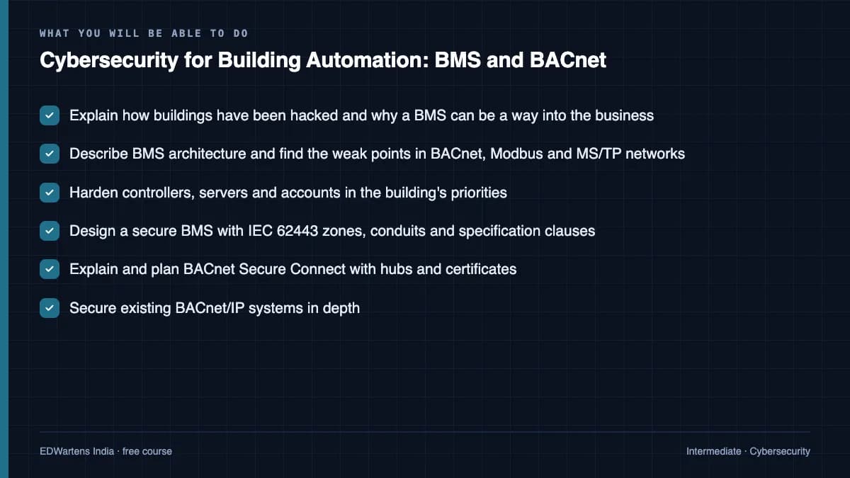Cybersecurity for Building Automation: BMS and BACnet: What you will be able to do