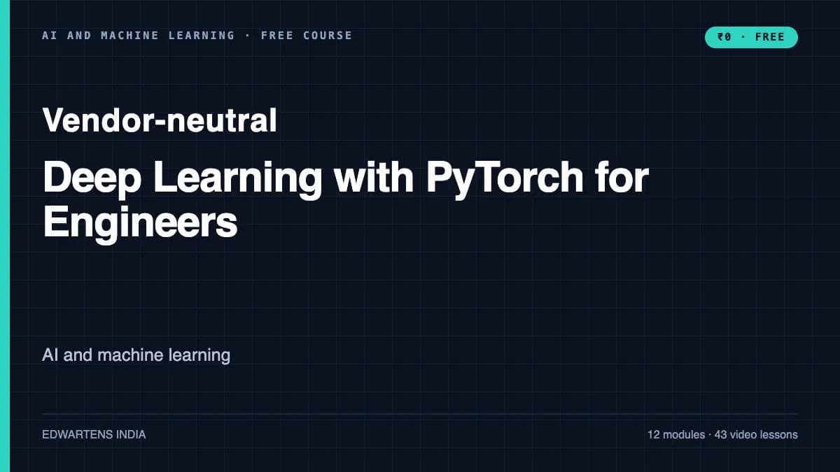 Deep Learning with PyTorch for Engineers course cover