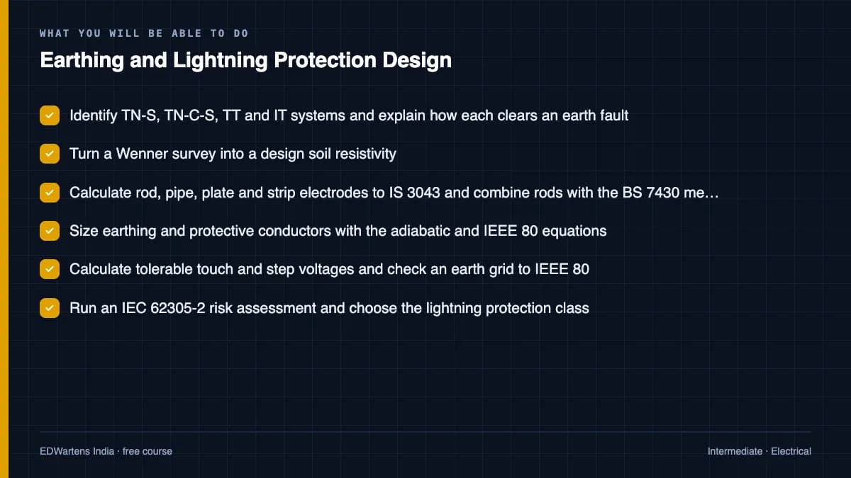 Earthing and Lightning Protection Design: What you will be able to do