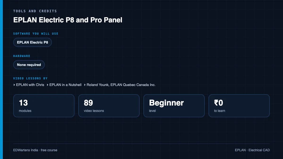 EPLAN Electric P8 and Pro Panel: Tools and credits