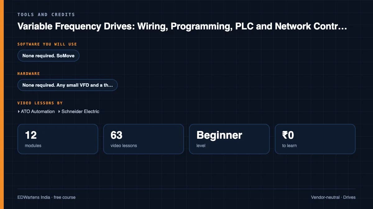 Variable Frequency Drives: Wiring, Programming, PLC and Network Control: Tools and credits
