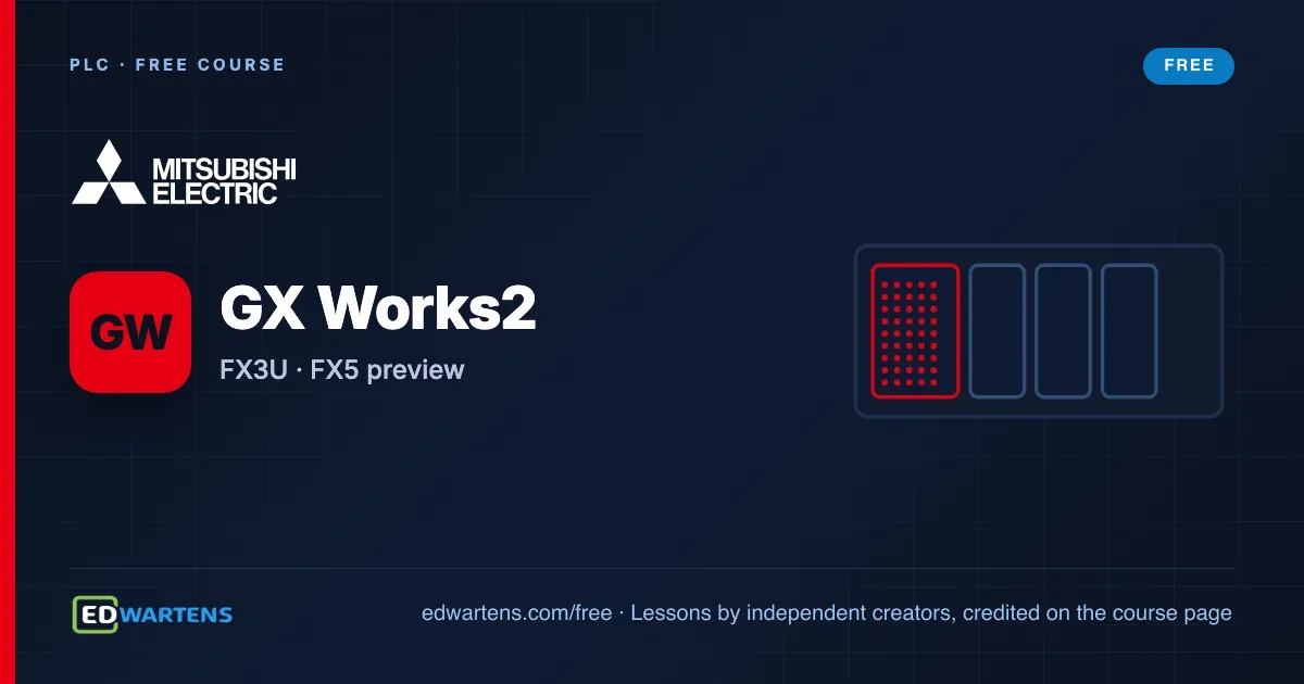 Mitsubishi FX with GX Works2 free course cover
