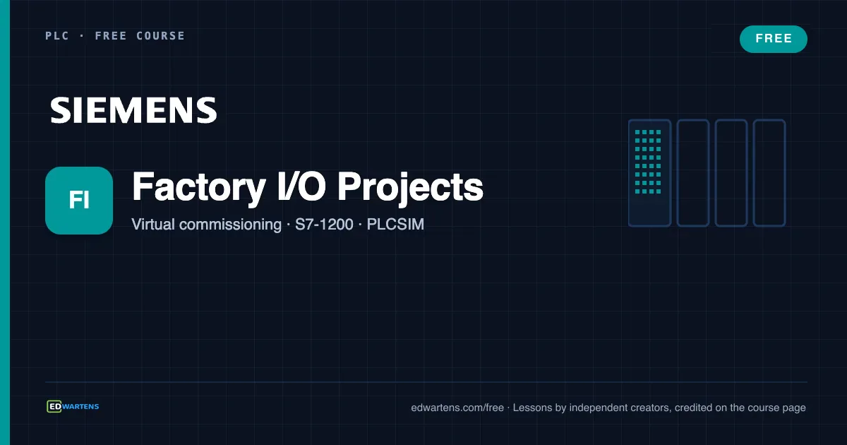 Siemens TIA Portal with Factory I/O: Virtual Commissioning Projects free course cover