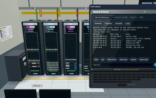 OT security lab in 3D